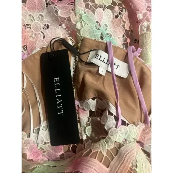 Elliatt Salerno Floral lace Wedding guest dress multicolor size S NWT $394 - Picture 8 of 8